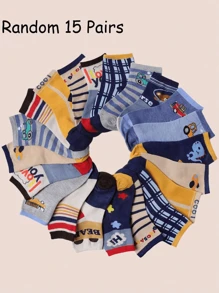 15 Pairs Random Spring And Autumn New Cartoon Comfortable Breathable Mid-Tube Socks - Multicolor - View 6