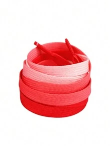 1 Pair Ombre Flat Shoelaces, Suitable For Casual Sneakers - Fashionable Accessories In Multiple Colors Available Summer Daily Wear