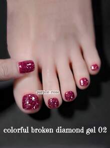 秋冬流行脚部凝胶指甲油2024新款流行白色彩色碎钻凝胶美甲店专属居家DIY美甲 - 彩色 - 查看 17
