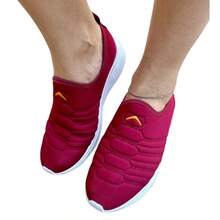 Easy-On Half-Shoe Sneakers For Adults, Sports, Lightweight, Non-Slip, Soft, Comfortable Sole - Màu Đỏ Sâu - Xem 2