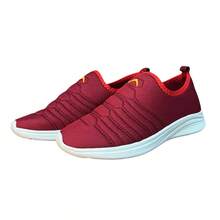 Easy-On Half-Shoe Sneakers For Adults, Sports, Lightweight, Non-Slip, Soft, Comfortable Sole - Màu Đỏ Sâu - Xem 1
