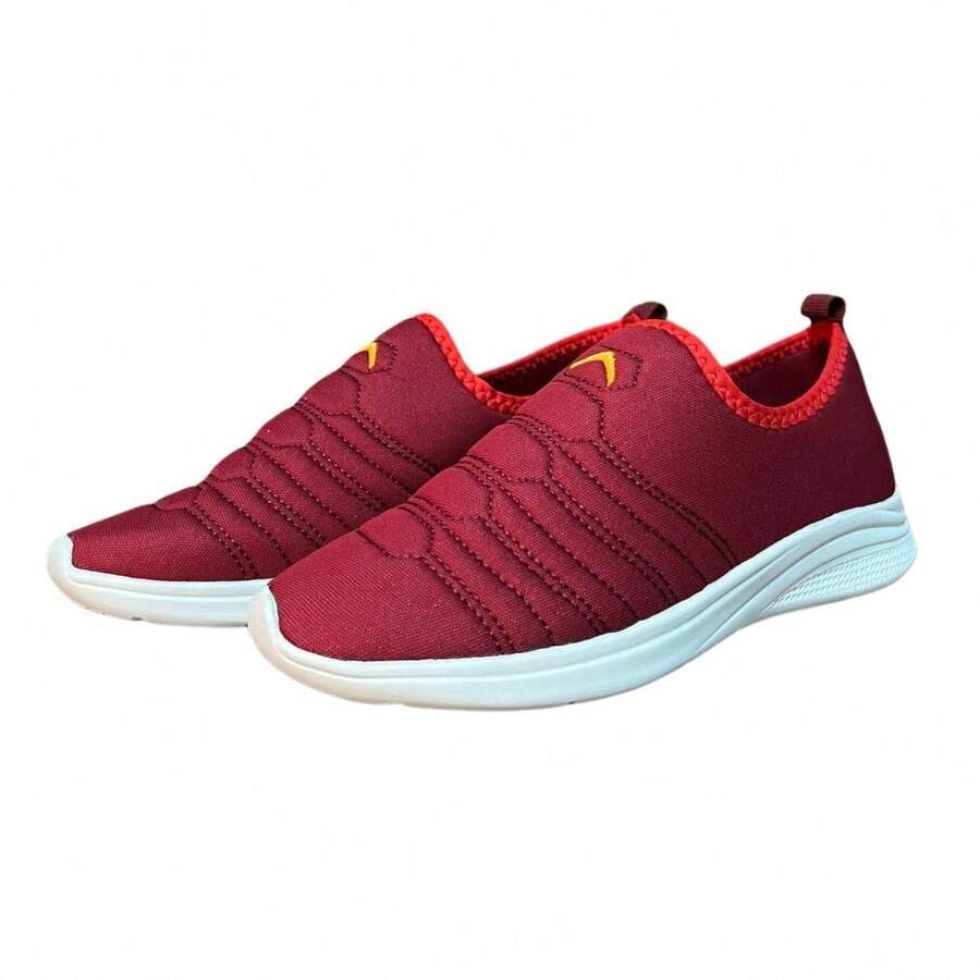Easy-On Half-Shoe Sneakers For Adults, Sports, Lightweight, Non-Slip, Soft, Comfortable Sole - Màu Đỏ Sâu - Xem 1