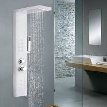 Froadp Shower Column Stainless Steel Shower System Rainfall Shower With Shower Head, Hand Shower, Massage Jets For Shower And Bath - White - View 8