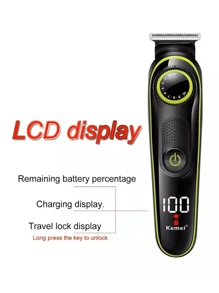 Kemei KM-696 Professional High-Quality Five In One Multifunctional Professional Electric USB Charging Men's Electric Convenient Hair Clipper - Black - View 2