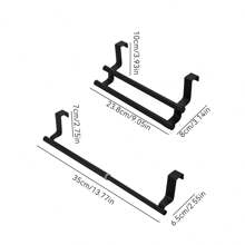 Keidason 1 件双层不锈钢毛巾杆悬挂式可调节长度毛巾架浴室柜门挂式毛巾架洗碗布收纳架悬挂式毛巾杆不锈钢门后毛巾收纳架免打孔毛巾挂