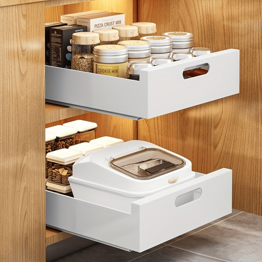 1pc, Pull Out Spice Rack, Kitchen Organization, Pull Out Cabinet Spice Rack Organizer, Pull Out Cabinet Organizer, Slide Out Drawer Storage Rack, Kitchen Cabinet Spice Rack, Durable Spice Cabinet Organizer, Kitchen Accessories