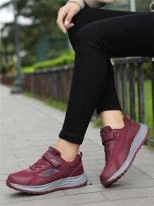 Damskie buty do chodzenia z siateczki ze skóry premium w średnim wieku, lekkie, miękkie, amortyzujące, antypoślizgowe, wygodne wsuwanie, dwukolorowe