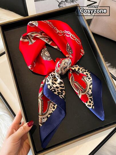 27.5-Inch Square Scarf, New Lightweight Printed Scarf, Fashion Colorful Large Handkerchief, Headscarf, Outdoor Windproof Shawl Wrap, Versatile Thin Professional Women's Scarf, Can Be Used As Headband, Hair Tie, Ideal Choice To Enhance Your Overall Look.