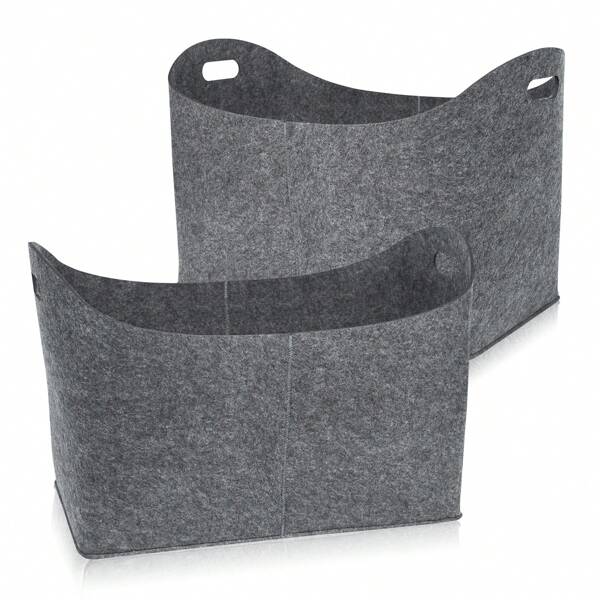 Froadp Firewood Basket, 2 Pieces Foldable, Large Extra Thick Felt Basket For Firewood And Newspapers, Dimensions 55 X 30 X 40 Cm For Travel Storage Bag,Makeup Bag,Cosmetic Bag,Vacation Organizer,Large Capacity Makeup Organizer Makeup Case, For Lipstick, Brush, Skincare, Mobile Phone, Coin, Small Items, For Home,Gift,Vacation And Festival Halloween Christmas Multifunctional Use