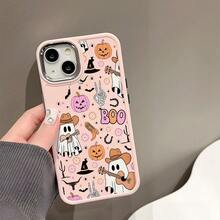 1 件吉他幽灵设计电镀框架硅胶手机壳兼容 Iphone 15/15Pro/15ProMax/14/13/12/11/XsMAX，时尚男女通用万圣节手机保护套 - 粉紅色 - 查看 3