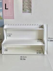 1 件白色木塑复合收纳架，适用于卧室、客厅、办公室、宿舍桌面收纳架，可存放化妆品、小雕像、书籍、钢笔、日历、口红、面膜等。 - 白色 - 查看 9