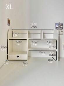 1 件白色木塑复合收纳架，适用于卧室、客厅、办公室、宿舍桌面收纳架，可存放化妆品、小雕像、书籍、钢笔、日历、口红、面膜等。 - 白色 - 查看 11