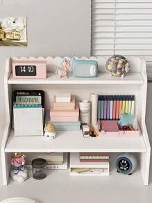 1 件白色木塑复合收纳架，适用于卧室、客厅、办公室、宿舍桌面收纳架，可存放化妆品、小雕像、书籍、钢笔、日历、口红、面膜等。 - 白色 - 查看 6