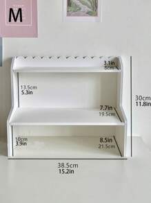 1 件白色木塑复合收纳架，适用于卧室、客厅、办公室、宿舍桌面收纳架，可存放化妆品、小雕像、书籍、钢笔、日历、口红、面膜等。 - 白色 - 查看 8