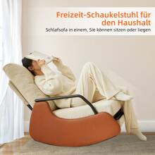 AYYDS Rocking Chair With Footrest, Multifunctional Relaxing Chair With Metal Frame, Sleeping Chair, Leisure Reading Chair For Living Room Bedroom