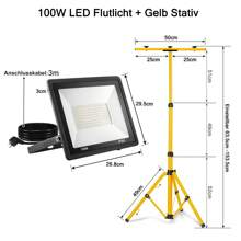Froadp LED Construction Spotlight LED Floodlight Floodlight With Tripod And 3M Cable, LED Floodlight IP66 Work Light For Construction Site Garage