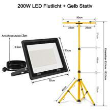 Froadp LED Construction Spotlight LED Floodlight Floodlight With Tripod And 3M Cable, LED Floodlight IP66 Work Light For Construction Site Garage