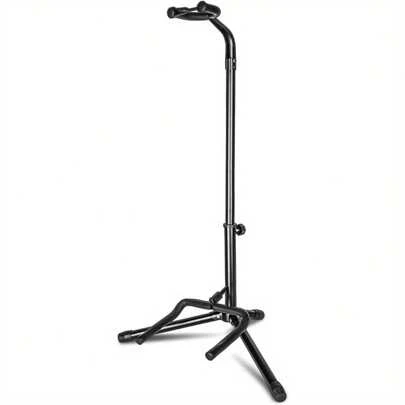 Guitar Stand With Neck Holder Universal Tripod Bass Guitar Stand Holder Folding Adjustable Guitar Rack For Acoustic Guitar Electric Guitar Classical Guitar (Black),Patikil Acoustic Classical Guita,Guitar Tie,Violin Stand