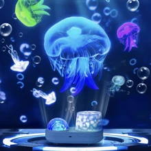 海洋水母水波投影仪 LED 夜灯 360 度旋转银河星空灯带投影膜卧室房间装饰生日礼物