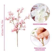 1Pc Artificial Cherry Blossom Flowers Faux Cherry Blossom Stems Faux Silk Cherry Blossom Branches Fake Peach Flowers For Vase Arrangements , Cherry Blossom Bouquet For Office Decor Living Room Decor Bedroom Decor Wedding Decor And Home Decor ,Halloween Christmas Decorations,Party Decoration