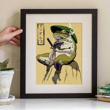 1pc Samurai Frog Anime Canvas Wall Art For Home Decor - No Frame - Multicolor - View 4