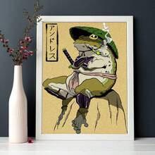 1pc Samurai Frog Anime Canvas Wall Art For Home Decor - No Frame - Multicolor - View 3