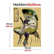 1pc Samurai Frog Anime Canvas Wall Art For Home Decor - No Frame - Multicolor - View 5