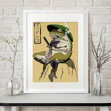 1pc Samurai Frog Anime Canvas Wall Art For Home Decor - No Frame - Multicolor - View 7