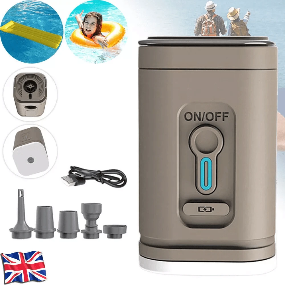 Portable Mini Air Pump Rechargeable Camping For Air Bed Mattress And Kayak USB - 棕色 - 查看 1
