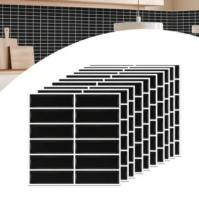 VA-Cerulean 10 Sheets 3D Tile Stickers 30 * 30 Cm Bathroom Kitchen Self-Adhesive Tiles, Waterproof Tile Stickers Tile Foil Wall Tiles Adhesive Foil, Type G/Type H/Type I/Type J/Type K/Type L/Type M/Type N/Type O