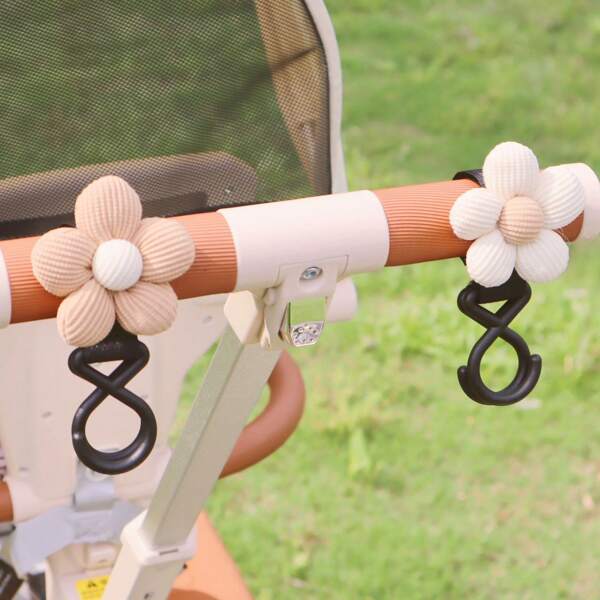 1pc Universal Baby Stroller Accessories, Flower Decor Storage Hook Organizer