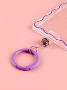 2件装钥匙扣透明创意亚克力学生校园卡饭卡保护套钥匙圈轻便钥匙扣吊坠办公用品学校用品家居用品返校礼物照片徽章夹卡夹钱包名片夹信用卡夹身份证夹女士女士卡片钱包 - 彩色 - 查看 5