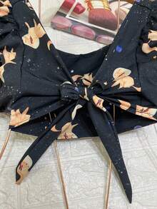 Cropped Blouse With Padding Has New Summer Sleeves - Màu xanh hải quân - Xem 3