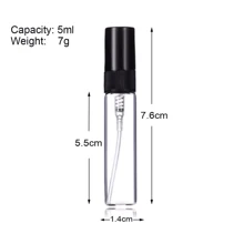 FIGHTYU 10/20 Stück 10ml/5ml Mini Parfümzerstäuber Flaschen mit schwarzem Deckel, inklusive 4 Zubehörteile: 2 Trichter & 2 Pipetten, geeignet zum Nachfüllen von Düften, tragbar und flugsicher