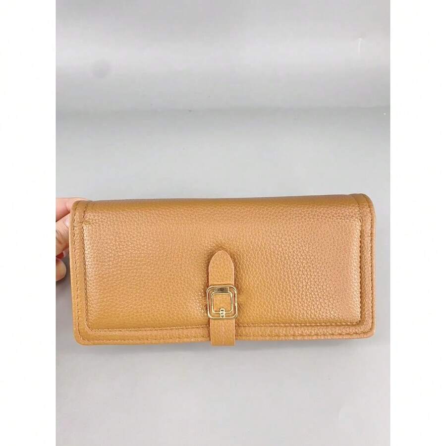 Women's Tri-Fold Wallet With Crossbody Strap With Zipper And Snap Closure YOYOBEL-2 - 駝色 - 查看 1