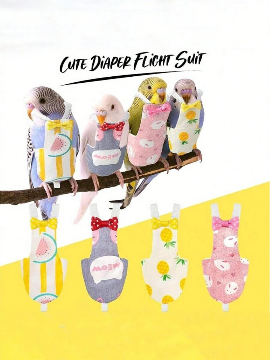 1pc Parrot Suit, Diaper, Poop Bag, Parrot Diaper, Flight Suit, Suitable For Parrots, Cockatiels, Pigeons, Washable Reusable Protective Parrot Nappy Clothes,Bird Suit Poop Bag
