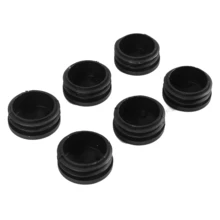 6Pcs Plastic Blanking End Cap Pipe Tube Insert Plug Cover 40mm Black - Multicolor - View 3