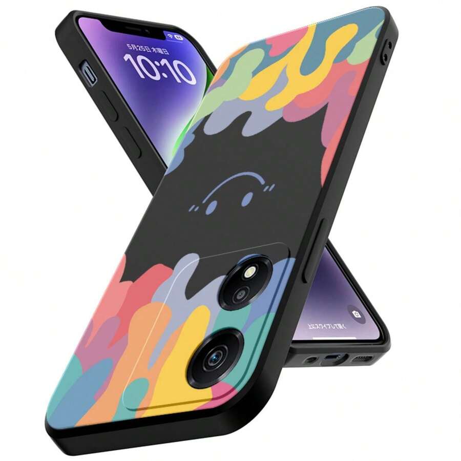 Anti-Fall TPU Case For  Honor X5 PLUS + Rope - 黑色 - 查看 1