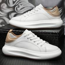 Niche Autumn Men's Shoes Breathable Thick-Soled Semi-Drag Sports Board Shoes Men's Non-Slip One-Foot Leather Casual Little White Shoes - 棕色 - 查看 6