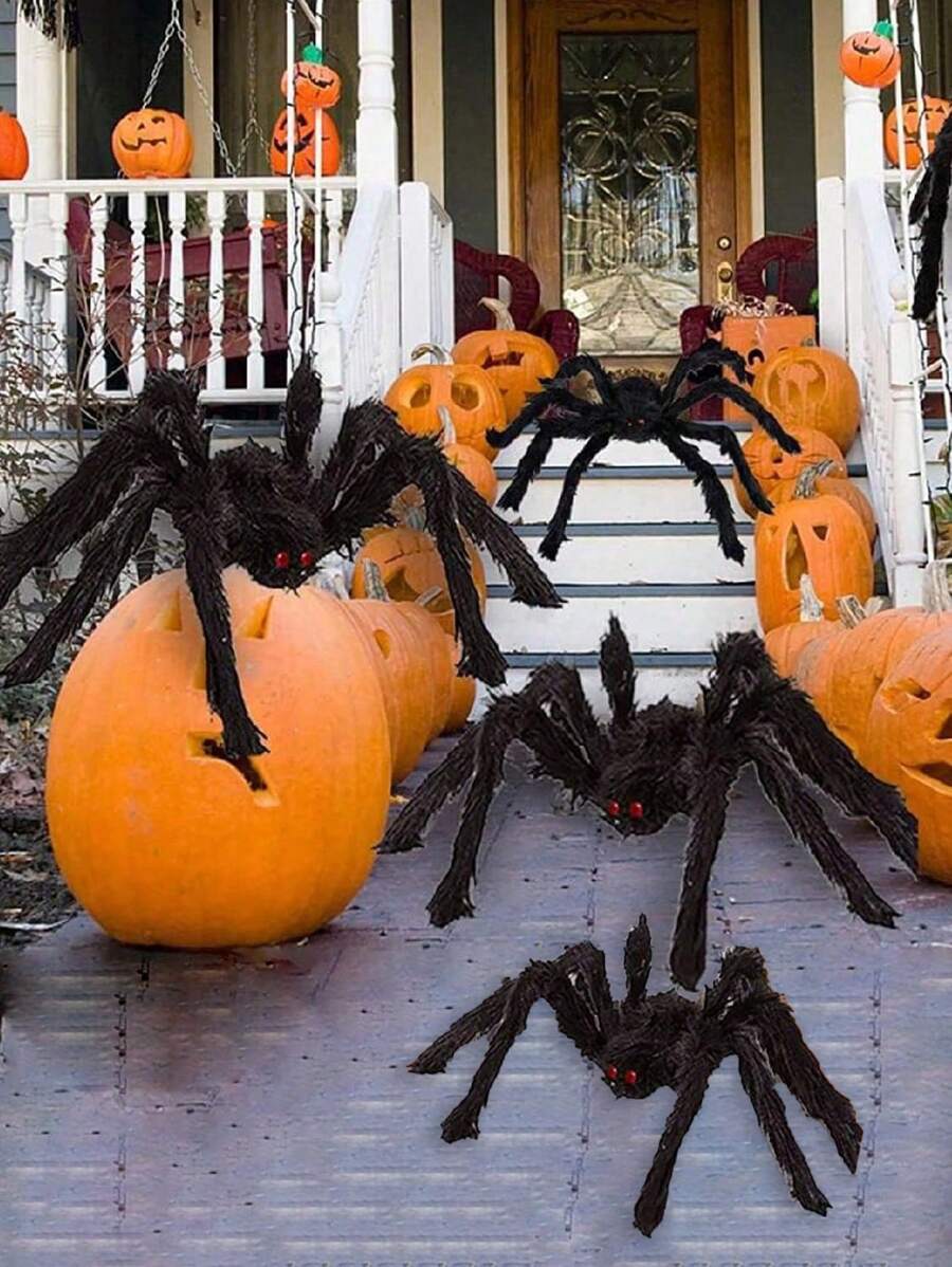 1 件万圣节蜘蛛装饰，Aitey 万圣节恐怖巨型蜘蛛套装，12 英寸/20 英寸/24 英寸/29.5 英寸/35.4 英寸/49.2 英寸蜘蛛，适用于窗户、墙壁和露台户外万圣节装饰万圣节窗户装饰最佳礼物