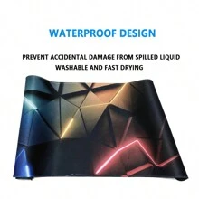 FoBianJie Cool Geometric Stripes Keyboard Mouse Pad Desk Mat, 3D Gaming Mouse Pad For Living Room And Bedroom, Home Decor For Gamers, Gift Mouse Pad With Non-Slip Rubber Base Back To School