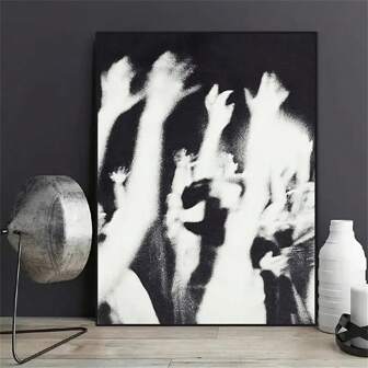 1pc Canvas Wall Art Poster, Vintage Black And White Abstract Painting, Canvas Print Wall Art, Artwork, Gift, Bedroom, Office, Living Room, Dorm, Wall Decor, Home Decor