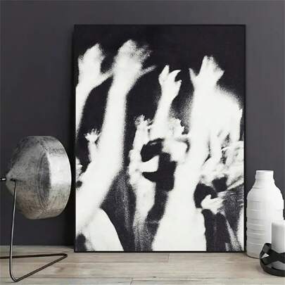 1 件可选框架帆布海报，复古黑白抽象画，印刷帆布墙艺术，艺术品墙画，可作为礼物，卧室，办公室，客厅，宿舍，墙壁装饰，家居装饰