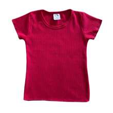 Summer Ribbed Set With FruFru For Girls - Rose Red - View 2