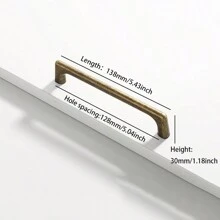 Fanruier 5 CHIẾC Tay nắm đồ nội thất màu đồng nâu cổ điển và màu niken cổ tối giản 96,128,160,192mm Khoảng cách tâm lỗ, tủ, ngăn kéo, tủ quần áo, tay nắm cửa - Nhiều màu - Xem 11