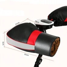 自行车/电动自行车/摩托车把手套，冬季保暖电动自行车车把手套，防风反光加厚车把握把套，黑色手套，冬季暖手器