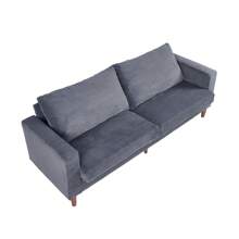 Corduroy, Modern Style Solid Color Sofa, Multi-Person Sofa, Suitable For Living Room And Office - 灰色 - 查看 8