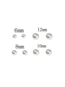 1 par de clips de oreja sin perforación magnéticos indoloros para mujer - Blanco - Ver 2