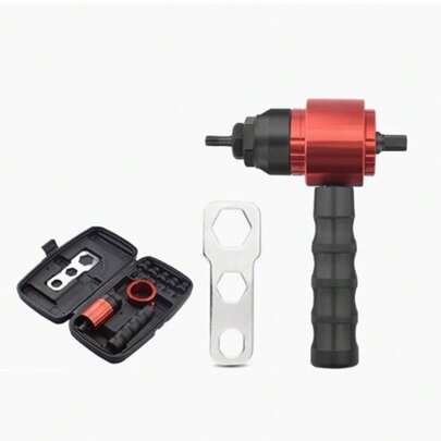 Tragbarer Nietpistolen Adapter, Nietmuttern Adapter Kit, Blindnietadapter Nietaufsatz für Akkuschrauber & Bohrmaschine, 2 in 1 Nietadapter Blindnietvorsatz, Nietpistole Adapter Kit, Nietpistolenadapter Nietwerkzeug mit M3-M8 Nietmmutternaufsatz