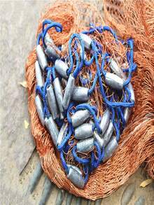 海洋捕鱼抛网，用于诱饵陷阱、轮胎线海水捕鱼抛网，便携式抛网带铝环折叠诱饵网，适用于海水和淡水的抛网，高品质手工抛投单丝渔网，魔术旋转网，易于抛投 - 紅木色 - 查看 6